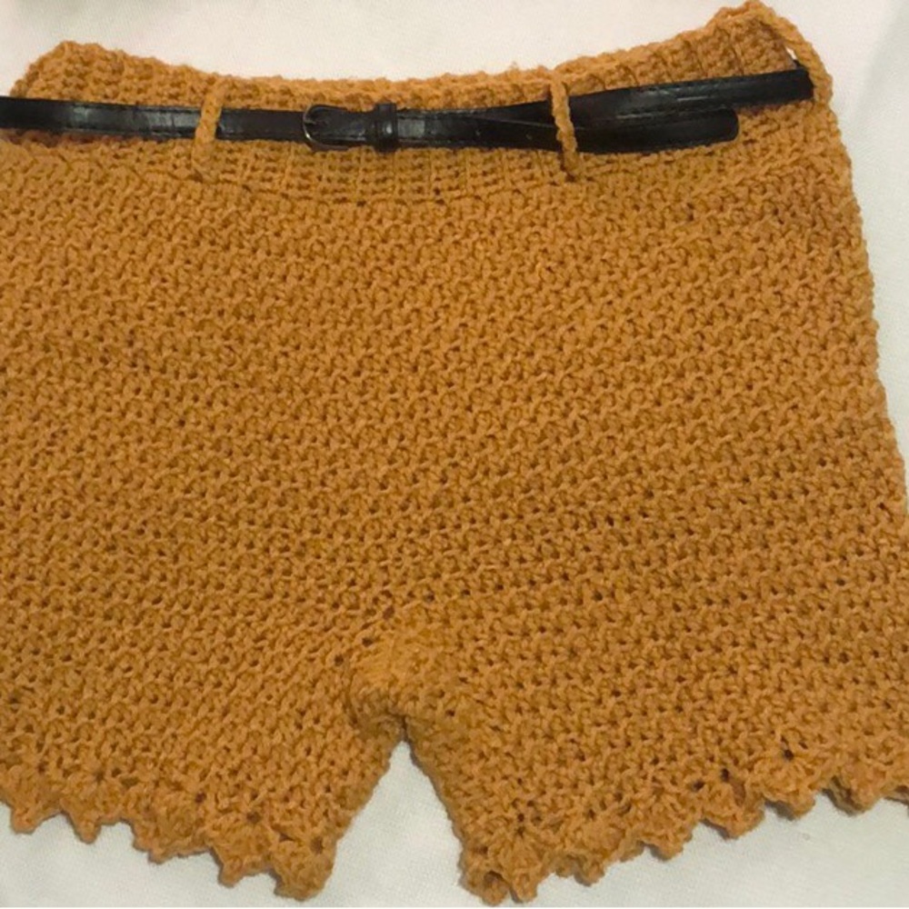 Handmade Crochet Shorts Black Belt not included